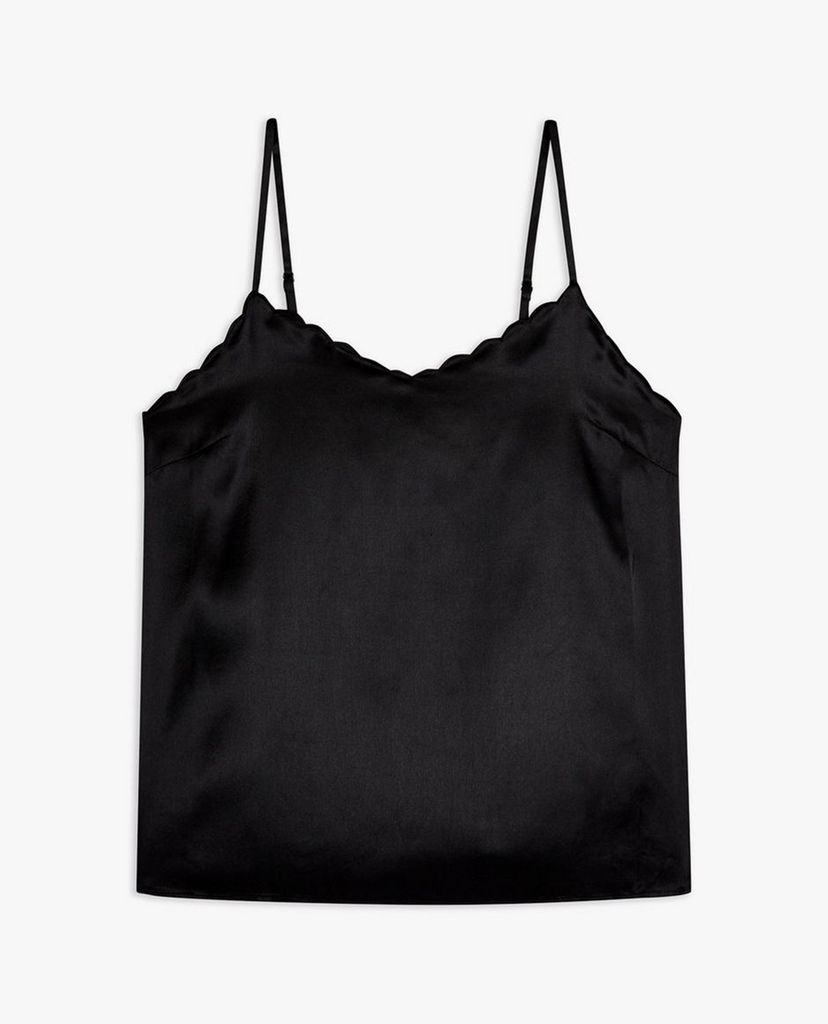 TOPSHOP - Áo kiểu nữ hai dây Black Scallop Cami