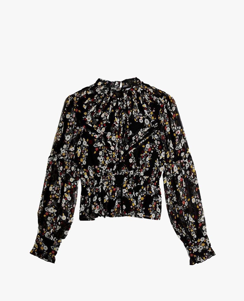 TOPSHOP - Áo kiểu nữ tay dài nhấn eo Floral Print