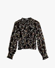TOPSHOP - Áo kiểu nữ tay dài nhấn eo Floral Print