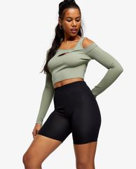 TOPSHOP - Quần shorts nữ phom ôm Ribbed Bike