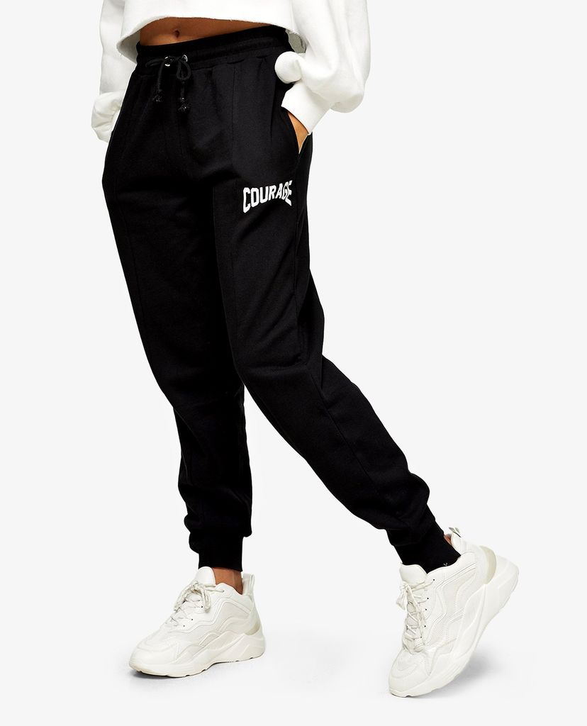 TOPSHOP - Quần jogger nữ bo gấu Black Spliced Courage