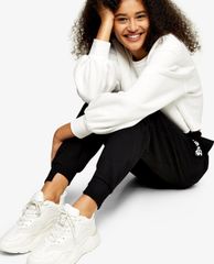 TOPSHOP - Quần jogger nữ bo gấu Black Spliced Courage