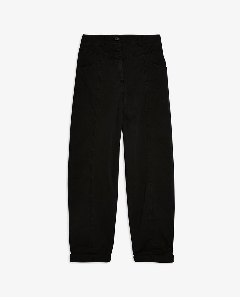 TOPSHOP - Quần kiểu nữ lưng cao Black 80s Casual Peg