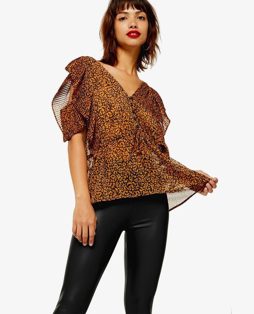 TOPSHOP - Quần legging nữ phom ôm Black Coated Faux Leather