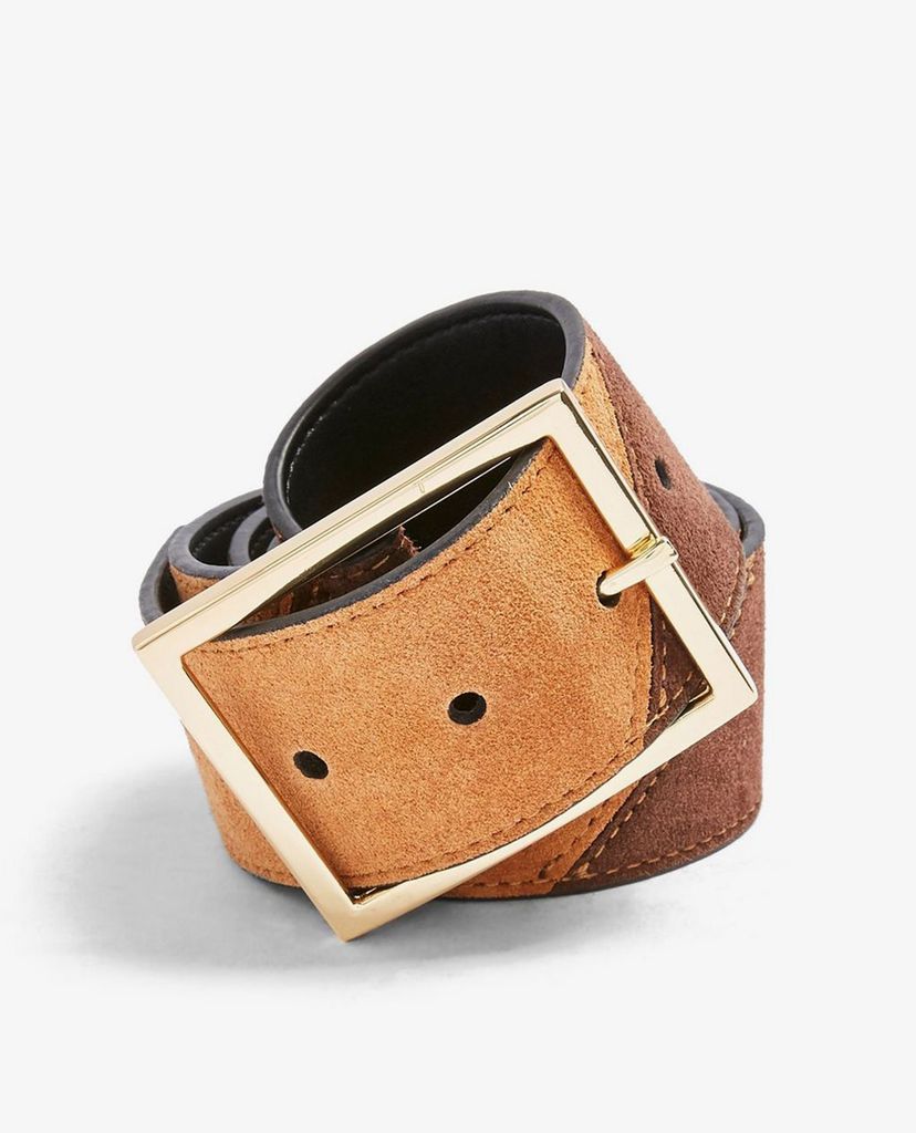 TOPSHOP - Thắt lưng nữ bảng vừa Brown Leather Wide