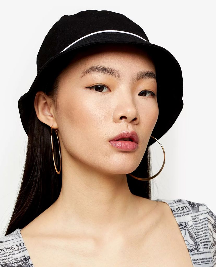 TOPSHOP - Nón bucket thời trang Black Piped