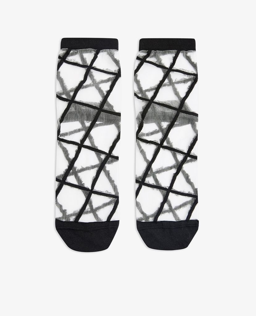 TOPSHOP - Vớ nữ cổ cao Black Grid Mesh