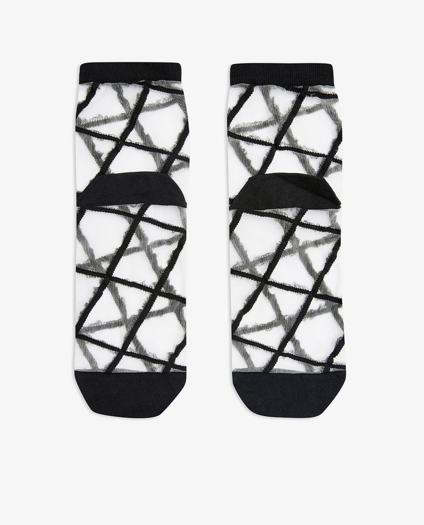 TOPSHOP - Vớ nữ cổ cao Black Grid Mesh