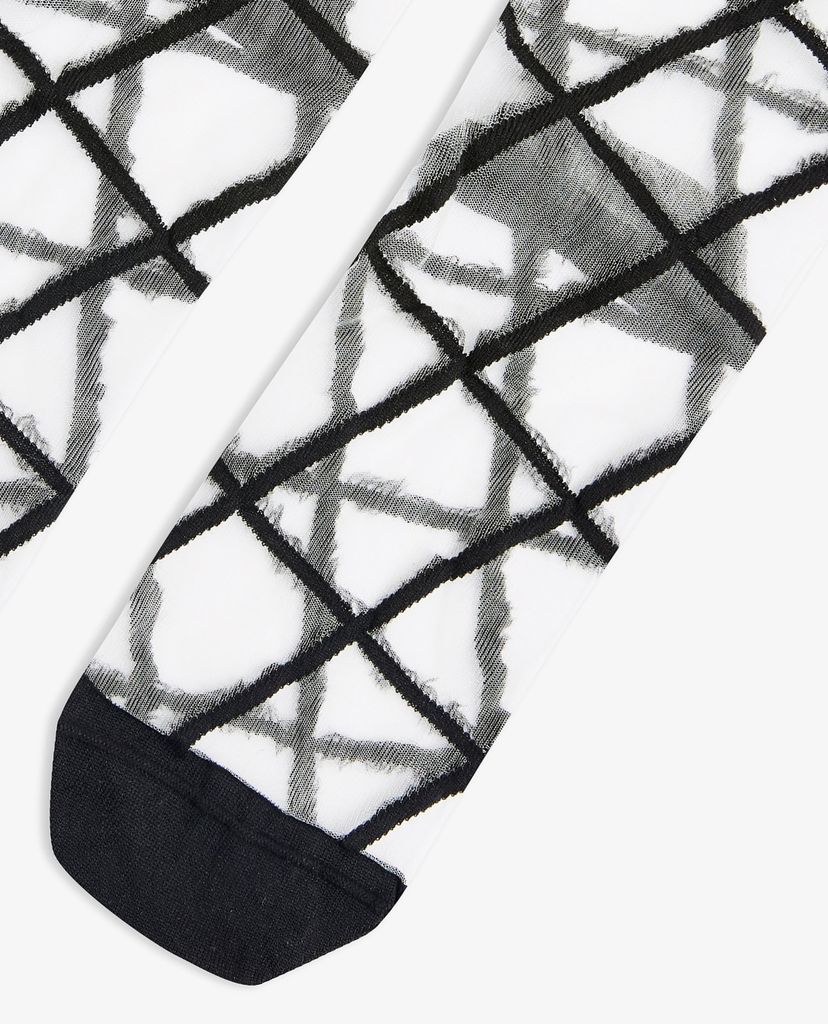 TOPSHOP - Vớ nữ cổ cao Black Grid Mesh