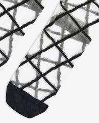 TOPSHOP - Vớ nữ cổ cao Black Grid Mesh