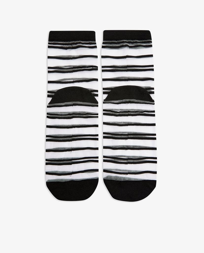 TOPSHOP - Vớ nữ cổ cao kẻ sọc Black Stripe Mesh