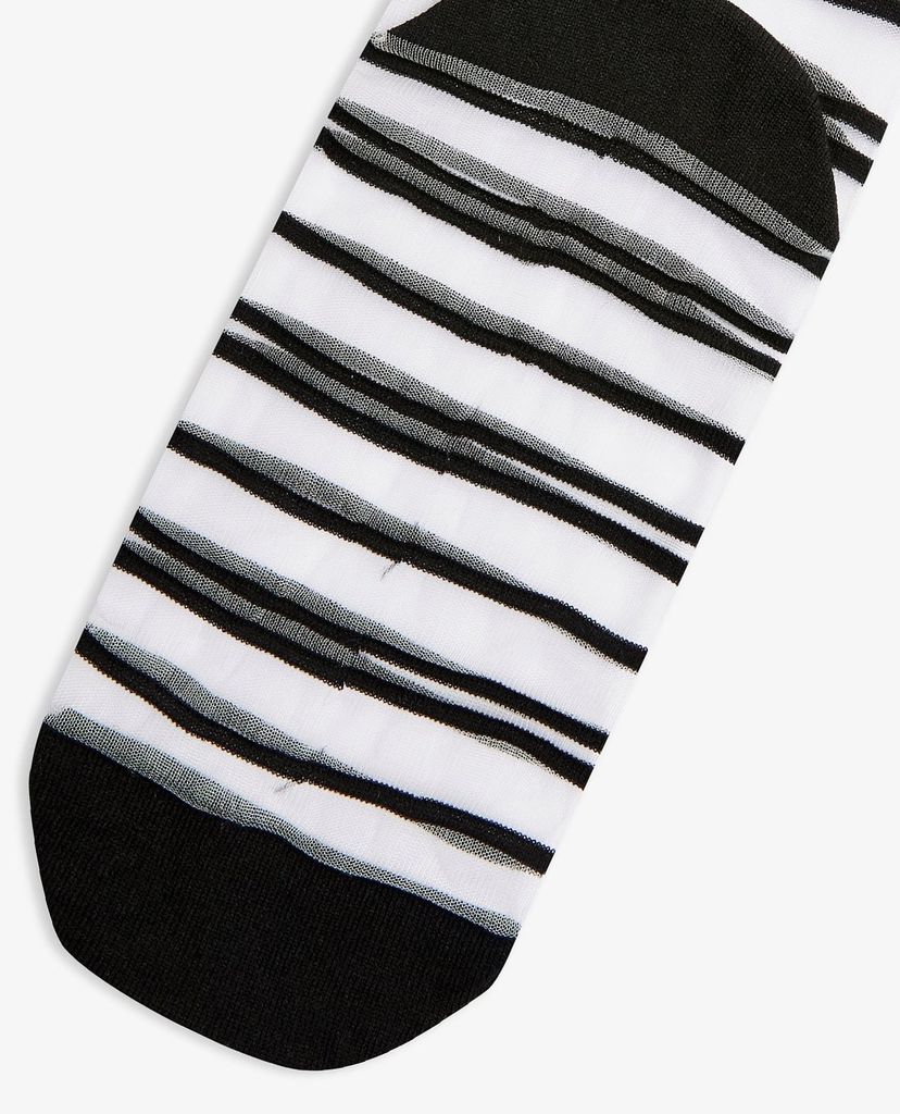 TOPSHOP - Vớ nữ cổ cao kẻ sọc Black Stripe Mesh