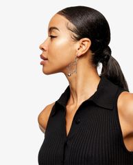 TOPSHOP - Áo polo nữ sát nách Black Knitted Button