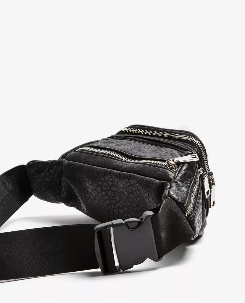 TOPSHOP - Túi bao tử nữ TUMBLED Black PU
