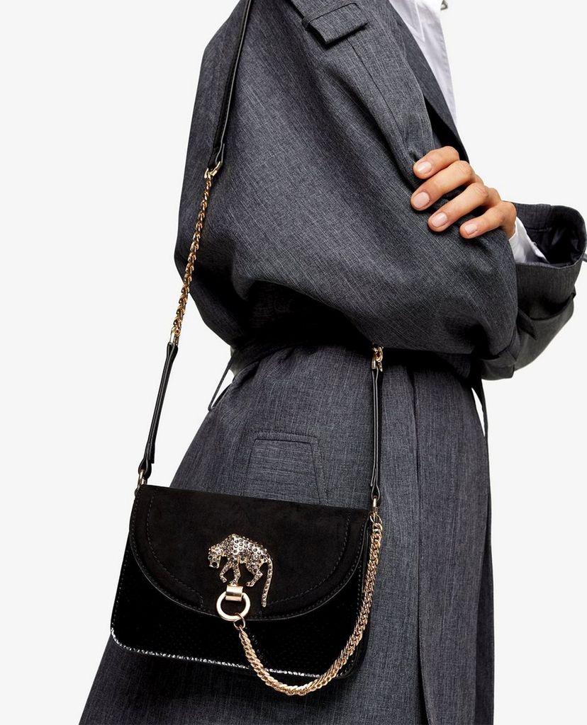 TOPSHOP - Túi đeo chéo nữ chữ nhật DAZZLE Black Panther