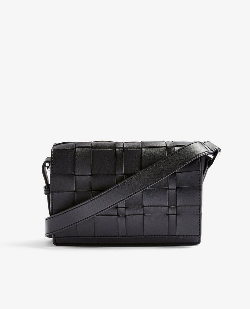 TOPSHOP - Túi đeo chéo nữ chữ nhật Black Weave