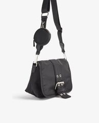 TOPSHOP - Túi đeo chéo nữ chữ nhật CONSIDERED Black Buckle Nylon