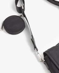 TOPSHOP - Túi đeo chéo nữ chữ nhật CONSIDERED Black Buckle Nylon