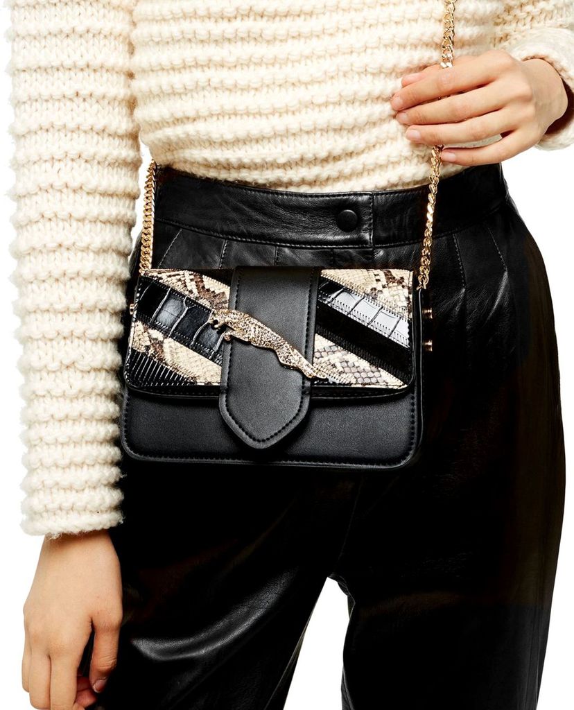 TOPSHOP - Túi đeo chéo nữ chữ nhật Leap Leopard