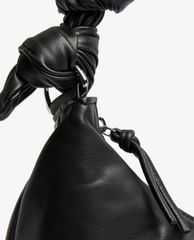 TOPSHOP - Túi đeo vai nữ Black Knotted Moon Ruched