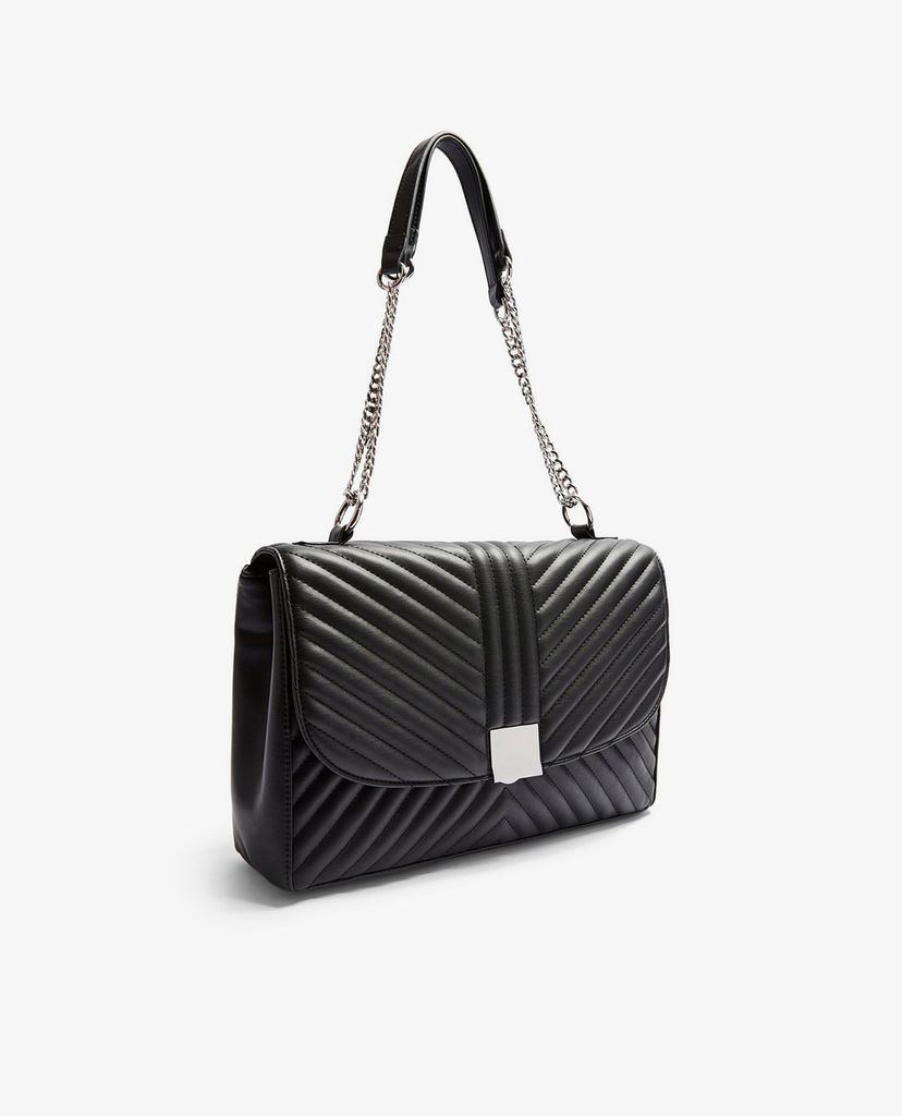 TOPSHOP - Túi đeo vai nữ phom chữ nhật SOFIA Black Quilted