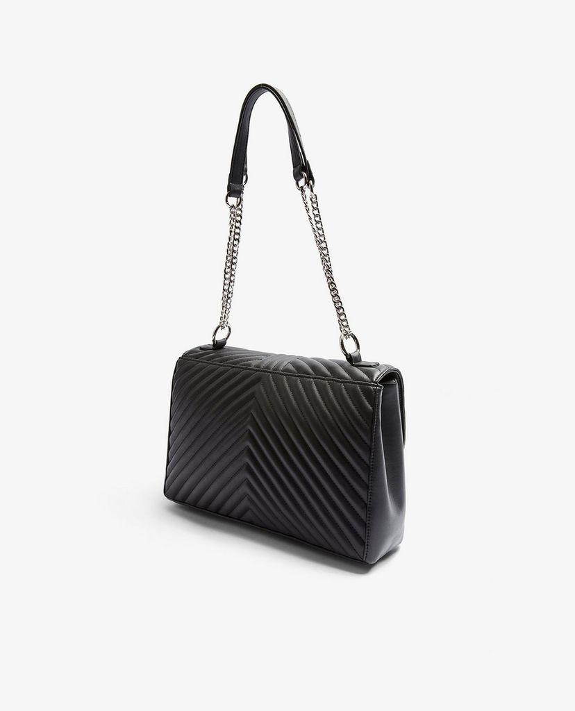 TOPSHOP - Túi đeo vai nữ phom chữ nhật SOFIA Black Quilted