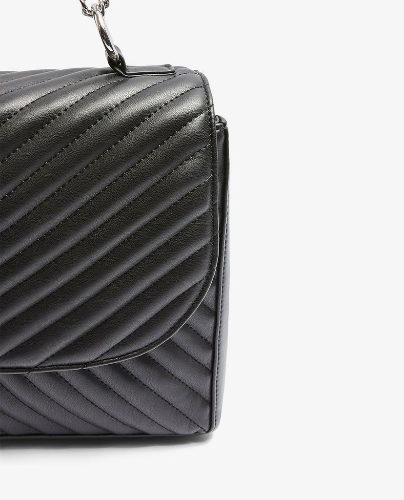TOPSHOP - Túi đeo vai nữ phom chữ nhật SOFIA Black Quilted