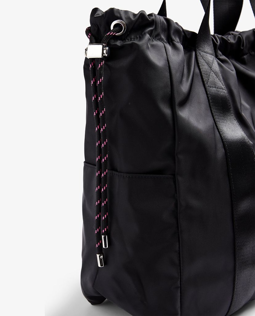 TOPSHOP - Túi đeo vai nữ hình vuông Black Drawstring