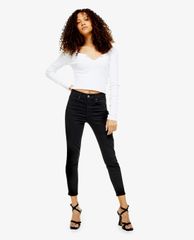 TOPSHOP - Quần jeans nữ phom ôm Petite Black Jamie