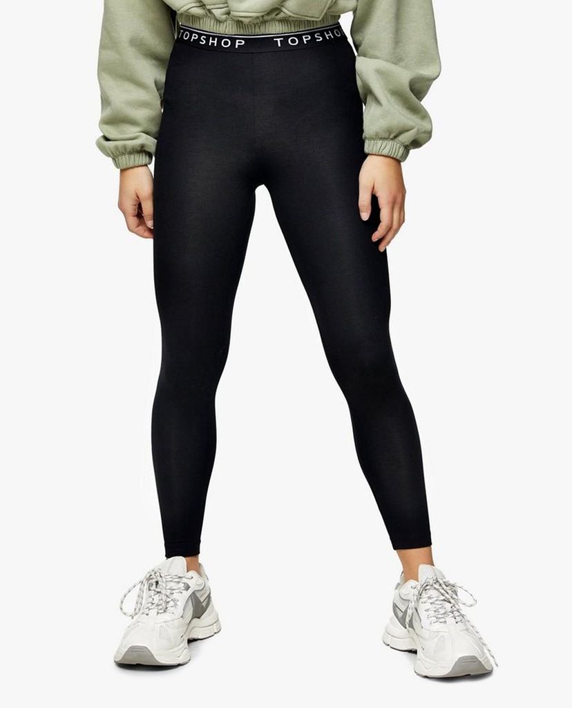 TOPSHOP - Quần leggings lưng cao PETITE Black