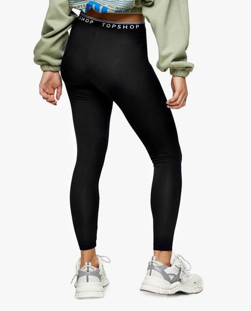 TOPSHOP - Quần leggings lưng cao PETITE Black