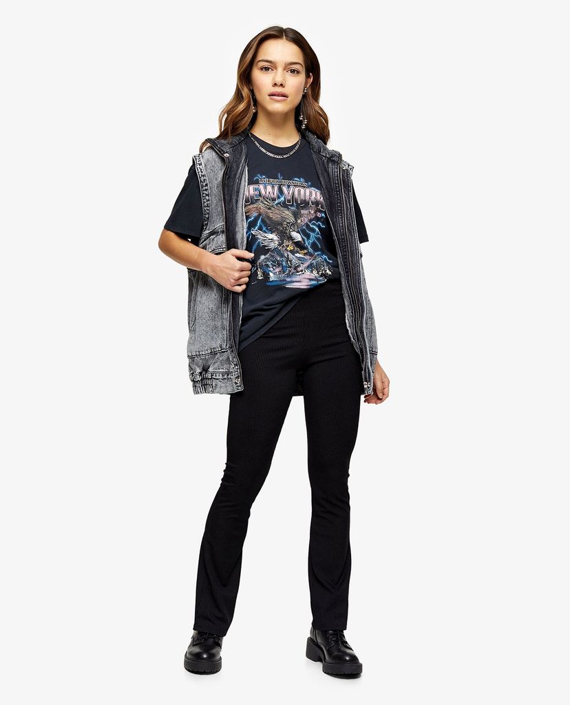 TOPSHOP - Quần kiểu nữ ống loe lưng thun thời trang