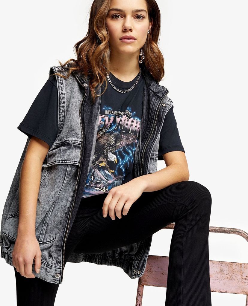 TOPSHOP - Quần kiểu nữ ống loe lưng thun thời trang