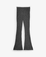 TOPSHOP - Quần kiểu nữ ống loe PETITE Black Glitter Ribbed Flared