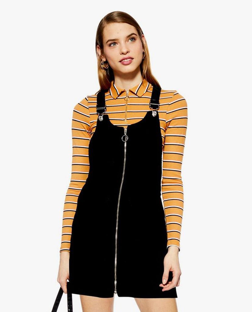 TOPSHOP - Đầm yếm mini hai dây PETITE Zip Corduroy Pocket