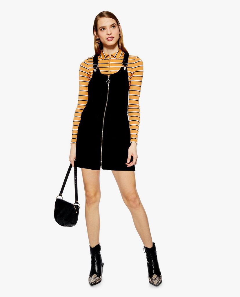 TOPSHOP - Đầm yếm mini hai dây PETITE Zip Corduroy Pocket