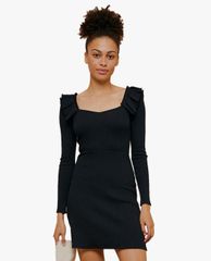 TOPSHOP - Đầm mini cổ vuông tay dài Ruffle Skater