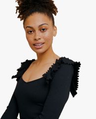 TOPSHOP - Đầm mini cổ vuông tay dài Ruffle Skater