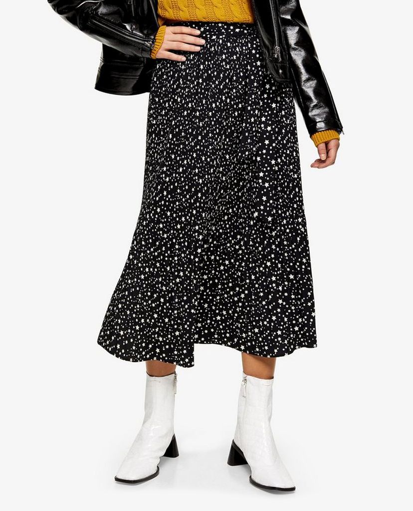 TOPSHOP - Chân váy midi PETITE Black Crystal Pleated