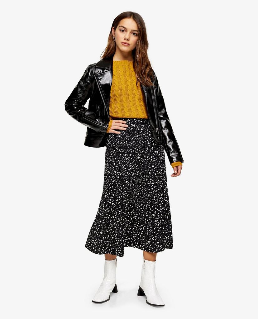 TOPSHOP - Chân váy midi PETITE Black Crystal Pleated