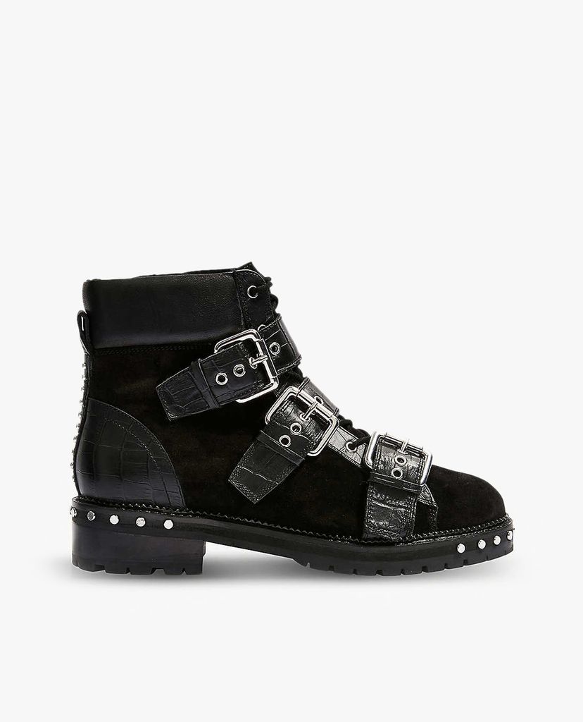 TOPSHOP - Giày boots nữ mũi tròn Buckle Hiker