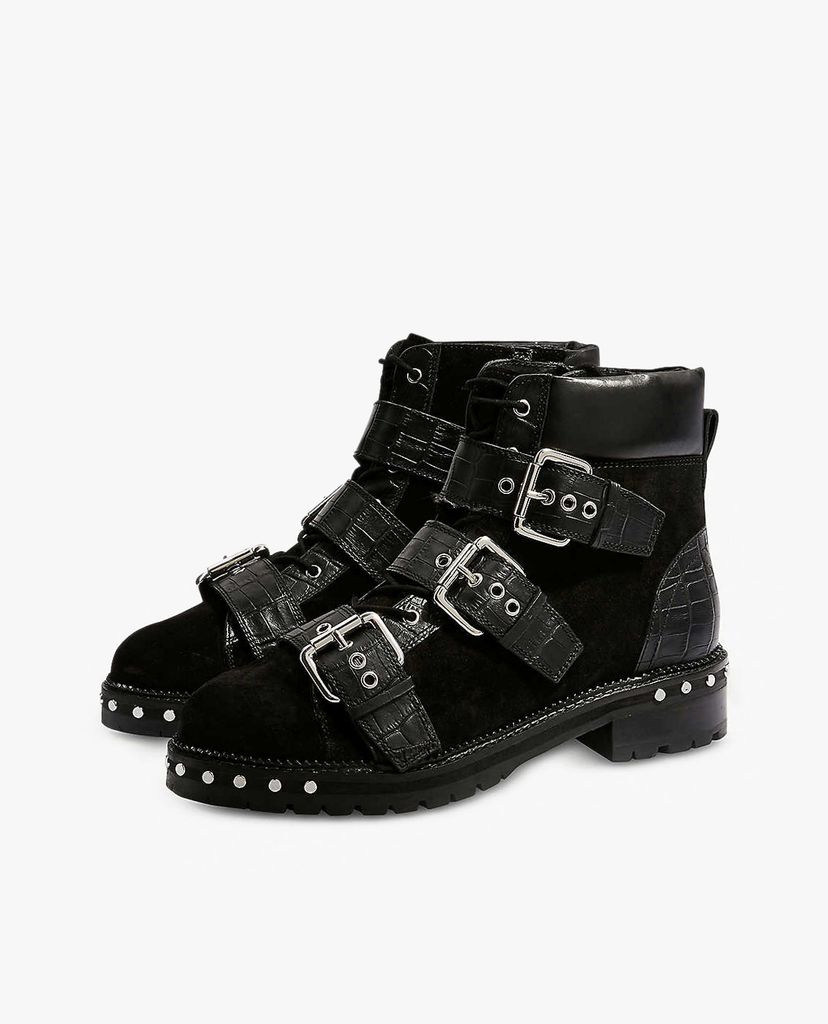 TOPSHOP - Giày boots nữ mũi tròn Buckle Hiker