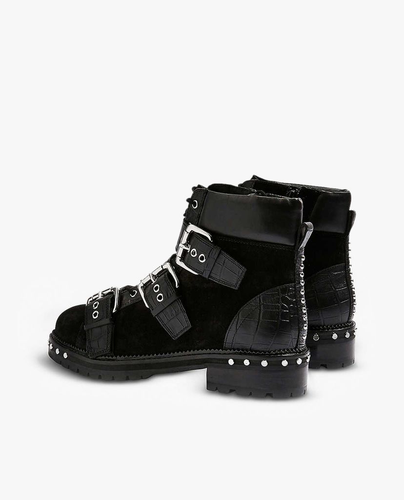 TOPSHOP - Giày boots nữ mũi tròn Buckle Hiker