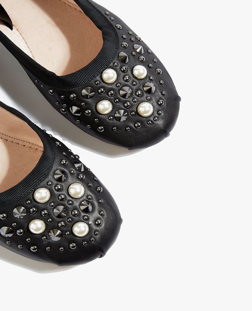 TOPSHOP - Giày đế bệt nữ phối dây KISSES Pearl Ballet