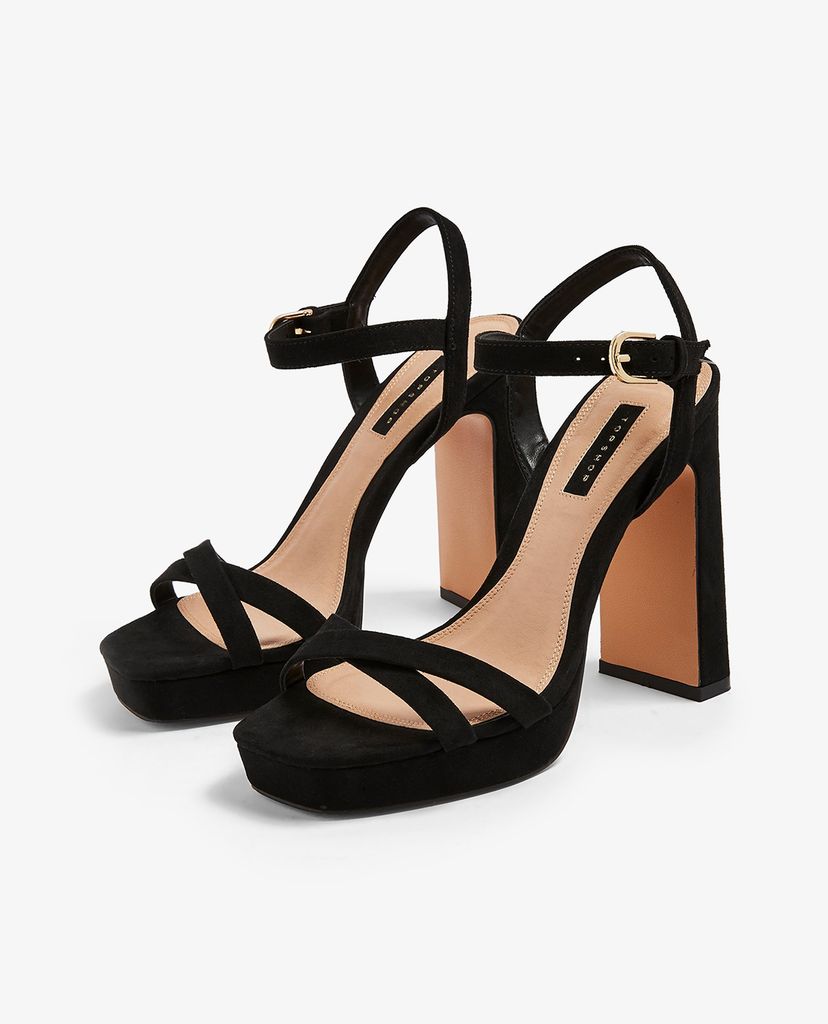 TOPSHOP - Giày cao gót quai chéo SIENNA Black Platform