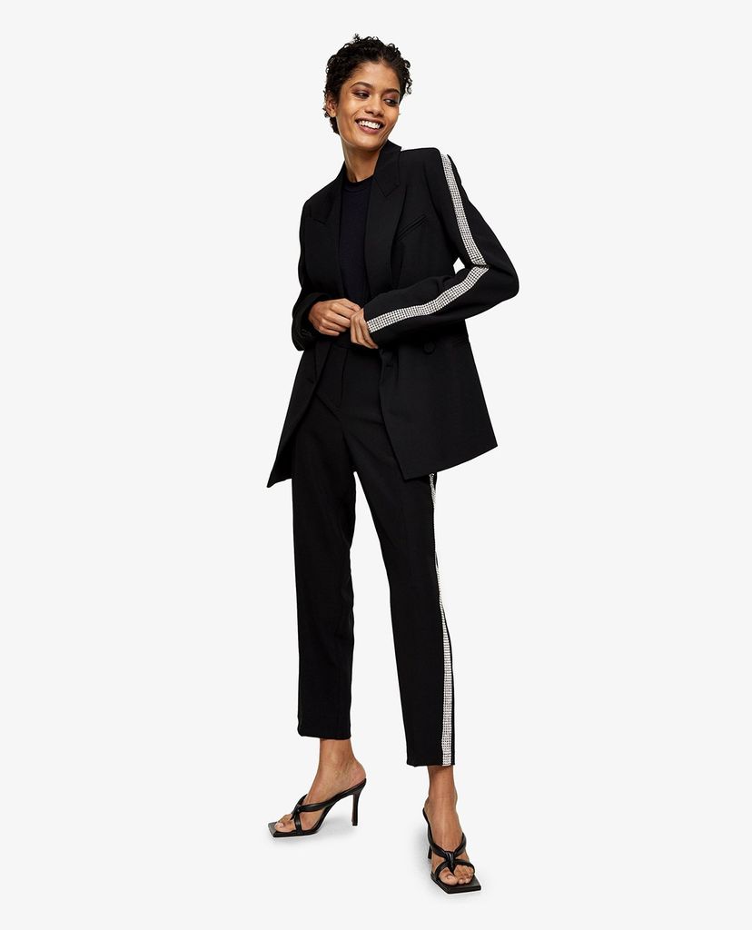 TOPSHOP - Áo blazer nữ tay dài Black Diamante Suit