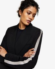 TOPSHOP - Áo blazer nữ tay dài Black Diamante Suit