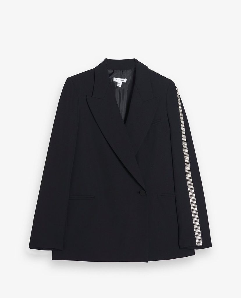 TOPSHOP - Áo blazer nữ tay dài Black Diamante Suit