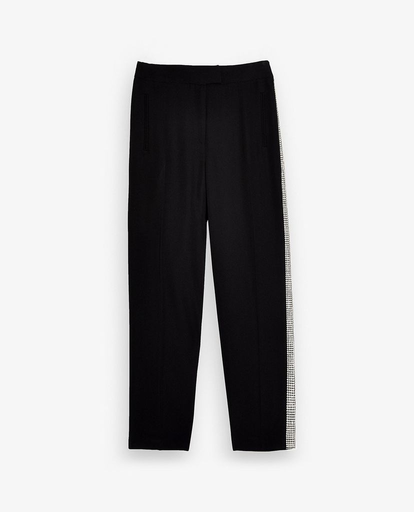 TOPSHOP - Quần kiểu nữ lưng cao phom suông Black Diamante
