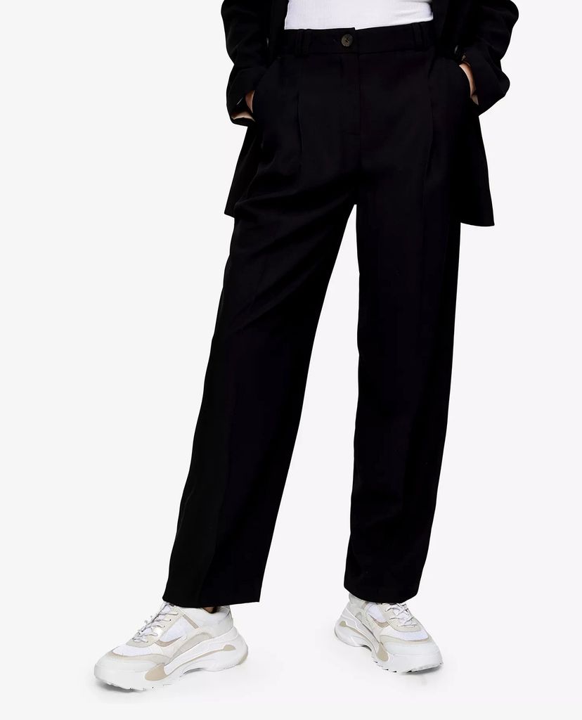 TOPSHOP - Quần tây nữ ống suông Black Twill Suit Peg